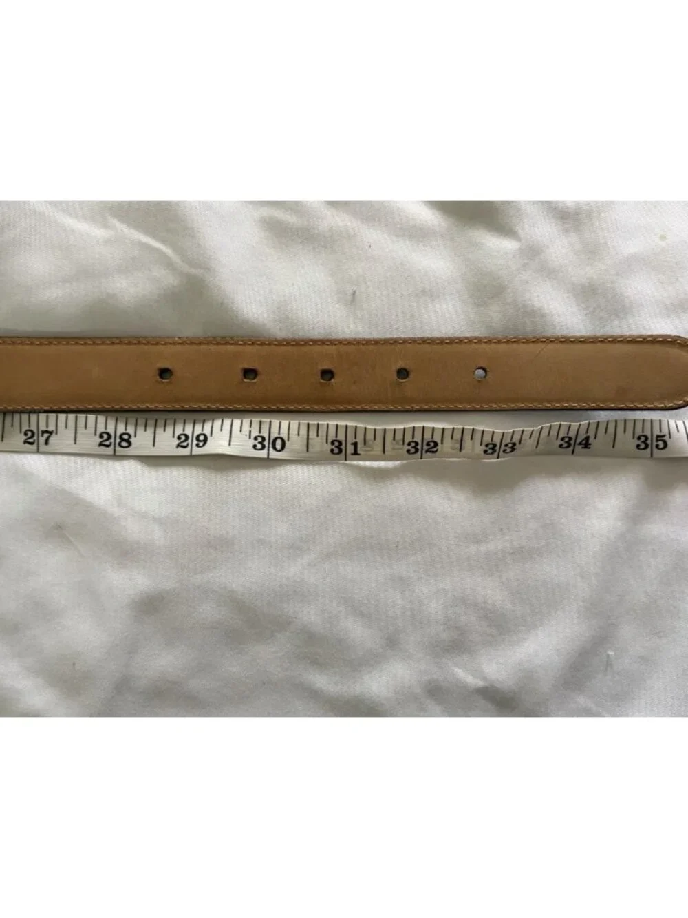 Vintage Saks Fifth Avenue Gray Women’s Leather Belt Covered Buckle Size Medium